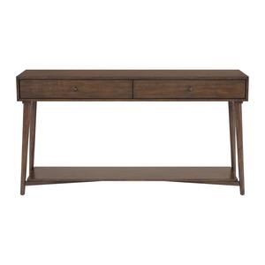 Iron Mirrored Convertible Console Table with Two <b>Drawers</b> and Bottom Shelf Mid Century Modern Entry Sofa Table - Product Image 5