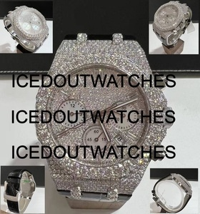 Reloj de Lujo con Cuarzo y Moissanita, Corte Brillante VVS1, Estilo Diamante, para Negocios, Hip-Hop, con Correa de Aleación - Product Image 2