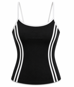 <b>Womens</b> Wholesale Premium Skinny Fit <b>Tank</b> <b>Top</b> <b>Knitted</b> Sporty Casual Wear Front Logo Breathable Embroidery - Product Image 1