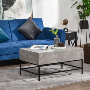 Luxury Convertible <b>Grey</b> Stone Top <b>Coffee</b> <b>Table</b> Indoor Folding Living Room and Bedroom Side <b>Table</b> with Elegant Design - Product Image 6