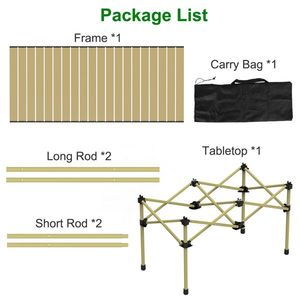 Tavolo da Campeggio Pieghevole Portatile in Acciaio al Carbonio Resistente con Borsa per il Trasporto, Tavolo da Picnic Leggero e Richiudibile per Uso Esterno - Product Image 4