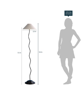 Luxury beige fabric shade club floor lamp with metal base OEM ODM low MOQ factory price wholesale bulk supply - Product Image 5