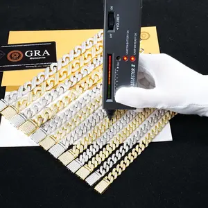 Bracelet chaîne cubaine en argent sterling 925 avec moissanite VVS certifiée GRA, bijoux hip-hop pour hommes et femmes, passe le test du diamant, cadeau - Product Image 5