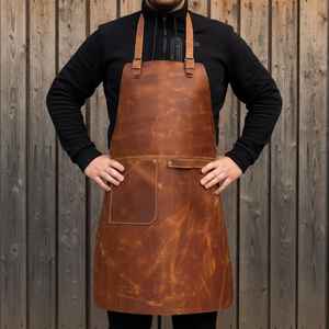 Tablier de cuisine en cuir véritable souple pour cuisiniers professionnels à domicile, résistant aux odeurs, robuste, multifonctionnel, pour la cuisson quotidienne - Product Image 2