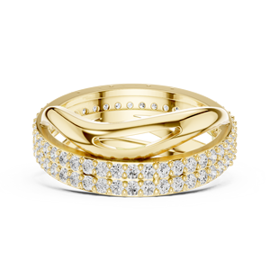 Luxury Women's Yellow <b>Gold</b> Diamond Bracelet Round Brilliant Cut Natural White Diamonds Wedding Jewelry <b>Bangles</b> - Product Image 2