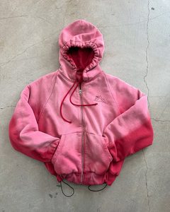 Custom Vintage Cropped Zip Hoodie Adjustable Hem Zipper Hoodie Heavyweight Acid Wash Sun Faded Crop Hoodies For Men Women - Product Image 1