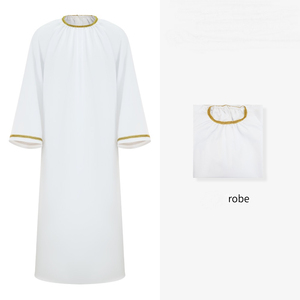 Robe de chœur pour femme à manches longues, blanche, respirante, en polyester, personnalisée, uniforme de chœur religieux, 3 étoiles, pour experts - Product Image 6