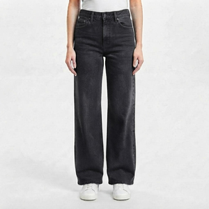 Jean en denim évasé taille haute pour femme ZT Sportswear, coupe skinny, respirant, en coton et élasthanne, coloris illusion, idéal pour l'été - Product Image 1