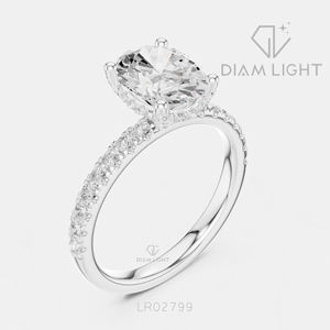 Bague en diamant de laboratoire ovale 2,00 carats, certifiée IGI, or blanc 14 carats, couleur F+, clarté VS+, tendance, pour fiançailles, mariage, cadeau - Product Image 2