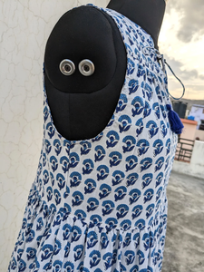 Vestido de Verano 100% Algodón para Mujer, Estampado a Mano, Vestido Maxi de Capas, Diseño Sólido, Sostenible para la Temporada de Otoño/Verano - Product Image 5