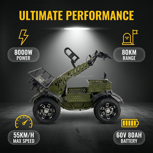 Scooter de <span class=keywords><strong>golf</strong></span> électrique 4 roues, pneus larges, batterie lithium 8000W, monoplace, avec porte-sac, pour adulte - Product Image 5