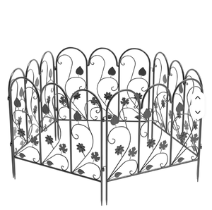 Panneau de clôture de jardin décoratif en métal, bordure à motifs floraux et papillons pour la protection des plantes dans la pelouse, la cour et le patio - Product Image 1