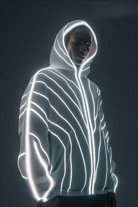 Custom Embroidered logo Lightweight Reflective Windbreaker Zip Jacket Set <b>Nylon</b> Streetwear Tracksuit Stripe Sweatsuit for Men - Product Image 4