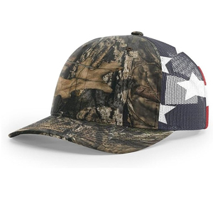 <b>Camo</b> Mesh Trucker Hat With American Flag Design Adjustable Snapback <b>Cap</b> Unisex Outdoor Casual 6-Panel Style Wholesale Prices - Product Image 1