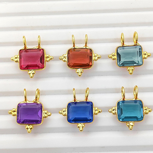 Dendrite <b>Opal</b> Rectangle Fancy Bezel Charm Handmade Gold Plated Charm Natural Dendrite <b>Opal</b> Indian Gemstone Jewelry Suppliers - Product Image 4