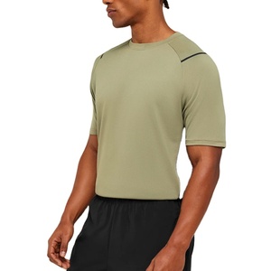 T-shirt Homme Personnalisé OEM Respirant Séchage Rapide Col Rond Vêtement de Sport Polyester/Coton Course à Pied Uni Grammage Lourd 220 g/m² - Product Image 4