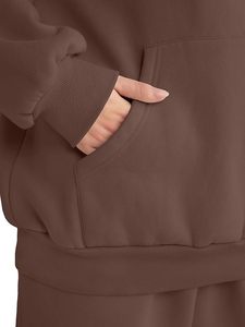 Conjunto de Sudadera con Capucha Oversize y Pantalones de Chándal de Forro Polar Premium para Mujer, Conjunto Deportivo de Sudadera con Capucha y Pantalones de Chándal para Mujer - Product Image 3