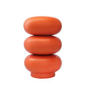 Table d'appoint en métal ondulé style industriel, tabouret en fer bleu mat de luxe, table de chevet créative à colonne cannelée, intérieur/extérieur - Product Image 2