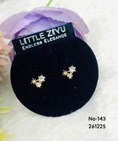 Anting Tusuk Wanita Model Geometris KVM India Berbahan Zirkonia Kubik dan Baja Anti Karat Lapis Emas dengan Micro Insert, Trendi untuk Pemakaian Sehari-hari
