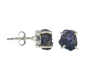 Soulful Light Tanzanite 925 Sterling Silver Ear Studs Handmade Jewelry Natural Raw Gemstone Earring Everyday Wear - Product Image 1