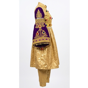 Salwar Kameez traditionnel indien pour femmes en soie, manches brodées violettes, tenue ethnique de mariage, coupe classique, robe afghane Kuchi - Product Image 4