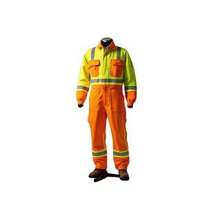 Vente en gros OEM Combinaison réfléchissante de sécurité routière haute visibilité personnalisée Vêtements de travail de construction Vêtements Frc Combinaison ignifuge - Product Image 1