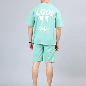 Conjunto de 2 Piezas de Verano para Hombre, Camiseta de Manga Corta y Pantalones Cortos, Tejido de Punto, 100% Algodón, 220 g/m², Secado Rápido, Personalizable, al Por Mayor - Product Image 3