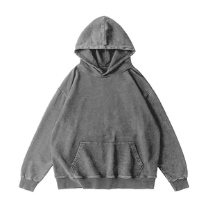 Sweat à capuche oversize pour femme, effet délavé, style vintage, en coton, basique, violet, tendance streetwear printemps - Product Image 6