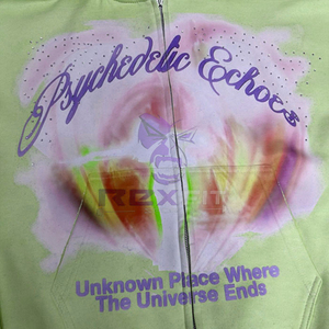 เสื้อฮู้ดดี้ซิปแต่งเพชร งานคุณภาพเยี่ยมจากโรงงาน ลดราคาสุดพิเศษ ลุคสตรีทแวร์ ผ้าฟลีซ ซักย้อมสีเอซิด สำหรับผู้ชาย - Product Image 4
