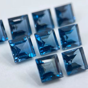 พลอยโทแพซสีน้ำเงินลอนดอนทรงเหลี่ยมเจียระไน 5 เม็ด ขนาด 4 มม. 5 มม. 6 มม. สำหรับทำเครื่องประดับ - Product Image 1
