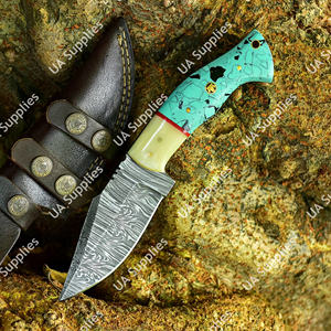 Couteau de chasse à lame fixe en acier Damas forgé à la main, ultra-affûté, OEM ODM, vente en gros, haute qualité, camping, survie, EDC, bricolage - Product Image 5