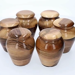 Urnas de Cremación de Madera con Logotipo Personalizado, Diseño Art Deco Moderno, Ecológicas, Duraderas, Portátiles, para Mesa o Suelo, Capacidad Personalizable - Product Image 1