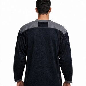 AMKOOR ENTERPRISES AE-IH-03 Jersey de hockey sobre hielo negro para hombre, poliéster transpirable, manga larga, ropa deportiva para adultos, para todas las estaciones - Product Image 2