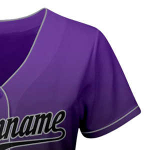 Purple Black Gray Fashion Baseball Jersey for Men Button Down Team Uniform Breathable Lightweight <b>Athletic</b> Tournament Sports - Product Image 4