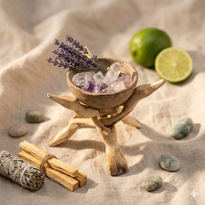 Taburete Trípode de Madera Hecho a Mano, Base de Madera Rústica, Madera Maciza |   Muebles Decorativos Artesanales, Pieza Decorativa Única para el Hogar - Product Image 3