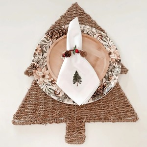 Manteles individuales de hierba marina tejidos con forma de estrella, accesorios para mesa de comedor, manteles individuales de hierba marina natural. - Product Image 5