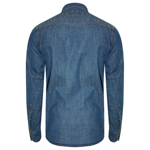 Camisa de Mezclilla para Hombre con Doble Bolsillo, Manga Larga, Cierre de Botones, Algodón, Suave, Cómoda y Moderna para Uso Diario - Product Image 2