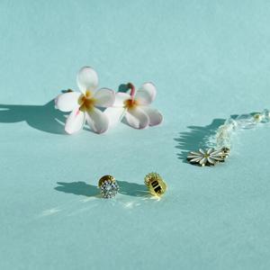 Pendientes de Diamantes Naturales Certificados de 1.0 CT con Corte Brillante, Oro Sólido de 14K, Unisex, para Compromiso, Boda, Regalo de Lujo - Product Image 4