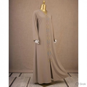 อาบายะห์ปักลายสีเบจคลาสสิก ดีไซน์เรียบง่ายทรงตรงทันสมัย - Product Image 3
