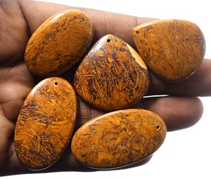 Pierres précieuses naturelles de jaspe Mariyam, cabochons lisses de formes variées pour la fabrication de bijoux, pierres et gemmes aux prix les plus bas, vente en gros - Product Image 1