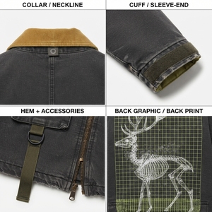 Custom 14oz Heavyweight Cotton <b>Duck</b> Canvas Denim <b>Jacket</b> Men Distressed Boxy Cropped Streetwear Vintage Hunting Outerwear OEM - Product Image 4
