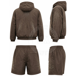 Ensemble coupe-vent performance : veste à capuche respirante et short assorti – Style décontracté et actif pour le quotidien - Product Image 2