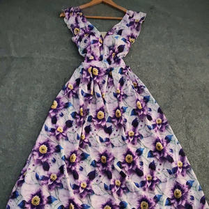 Vestido Maxi Elegante de Seda para Mujer, Diseño Sencillo con Patrón Liso, Manga Corta, Cintura Natural, Cómodo, Casual y Formal para Diversos Eventos - Product Image 3