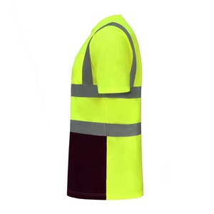 T-shirt de sécurité haute visibilité jaune avec bandes réfléchissantes, poche inférieure noire, ANSI Classe 2, étanche, LED clignotante, logo personnalisé - Product Image 2