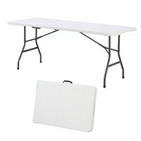 Table de camping pliable légère et moderne, avec poignée de transport, en plastique imperméable, pour pique-nique en extérieur