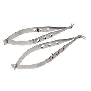 Juego de Tijeras Corneosclerales Castroviejo de Titanio de Calidad Superior, Tamaño Mediano, Puntas Curvas y Roma, Instrumentos Quirúrgicos Manuales - Product Image 1