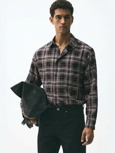Men's Plaid Casual Shirt Full Sleeve Turn-<b>down</b> Collar Cotton Breathable Autumn Wear - Product Image 1
