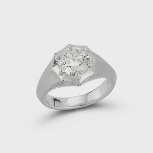 Anillo de Diamante Cultivado en Laboratorio de 3.50 Ct, Redondo, Oro de 14K y 18K, Certificado IGI, Claridad VVS, Color E, Joyería de Diamantes de Lujo para Novia, Moderno - Product Image 4