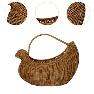 Cesta de Mimbre Vintage para Huevos, Decoración de Mesa de Pascua Estilo Rústico, Cesta de Almacenamiento Multifuncional Hecha a Mano con Asas, Ecológica - Product Image 3