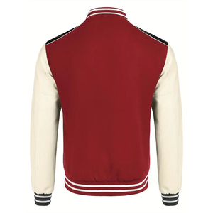 Custom Clothing Manufacturers Custom Wool Canvas Patchwork Hooded <b>Winter</b> Streetwear Letterman Varsity <b>Jacket</b> Unisex - Product Image 2